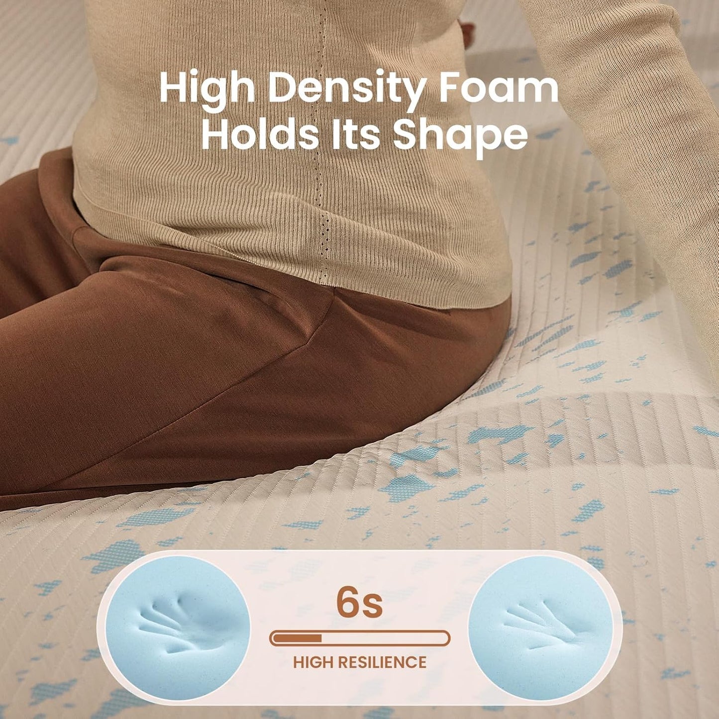 OhGeni 3 Inch King Memory Foam Mattress Topper, Cooling Bed Topper & Mattress Pad, Foldable Deep Pocket Cover, Fits 6–18", Pressure Relief Washable Comfort Layer for mattresses King Size