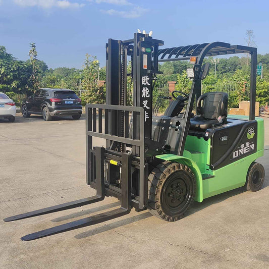 ONEN Electric Forklift 3.5T 7716 LBS Capacity Lithium Battery Drive High-Lift Fork Lift 14.76 ft Lifting Height Stacker 80V 410Ah Powered Pallet Lift Truck Material Handler with 3.51 ft Length Forks
