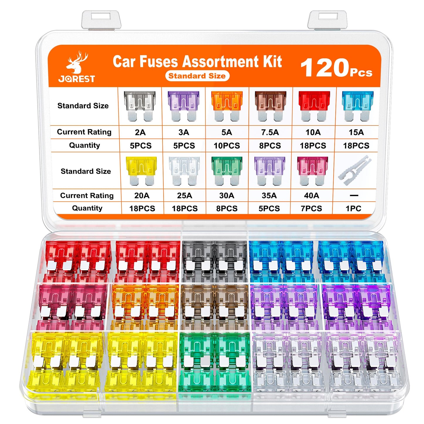 JOREST 360Pcs Car Fuse Assortment Kit, 160 Mini Blade Fuses Automotive + 90 Standard Auto Fuses + 50 Micro Fuse + 60 Micro2 – for RV/Truck/Motorcycle(2A 3A 5A 7.5A 10A 15A 20A 25A 30A 35A 40A)