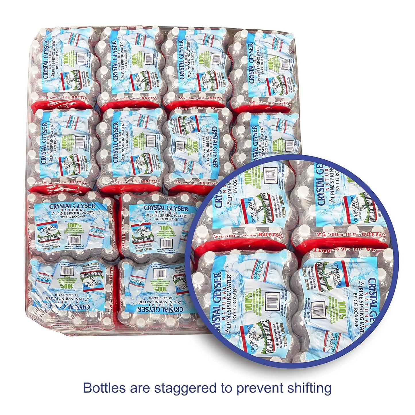 Crystal Geyser Pallet Of 84 Cases, Of Alpine 100% Natural Spring Water, 24 16.9oz bottles per Case, Bottled at The Source