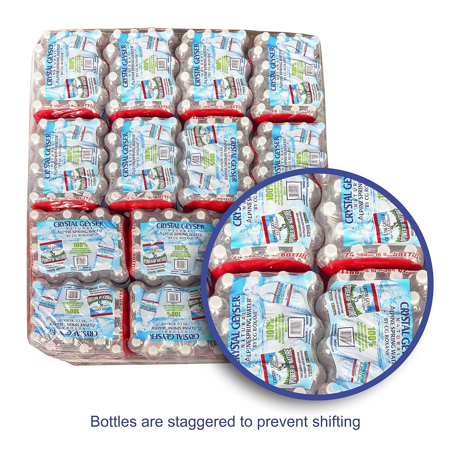 Crystal Geyser Pallet Of 84 Cases, Of Alpine 100% Natural Spring Water, 24 16.9oz bottles per Case, Bottled at The Source