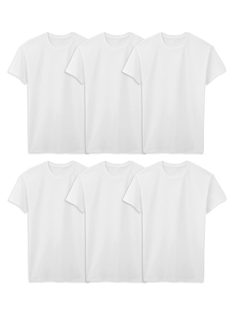 Fruit of the Loom Men's Undershirts, Moisture Wicking & Tag Free, Short Sleeve Crew T-Shirts