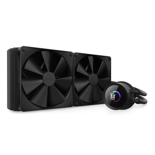 NZXT Kraken 280 - RL-KN280-B1-280mm AIO CPU Liquid Cooler - Customizable 1.54" Square LCD Display for Images, Performance Metrics and More - High-Performance Pump - 2 x F140P Fans - Black