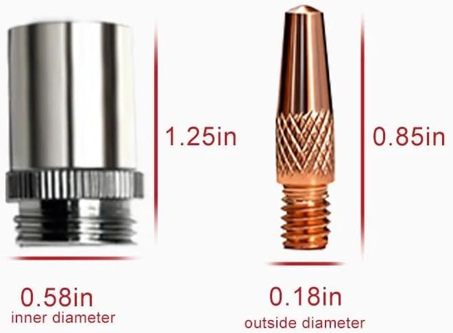 .035 Kit Tube Assembly Contact Tips Nozzle 186404 186405 186406 186419 For Miller Spoolmate 100, 200, 3035, 185 and Hobart Spoolgun DP-3035, SpoolRunner 100,Handler 125, 125 Ez, 130, 140, 190, 210MVP