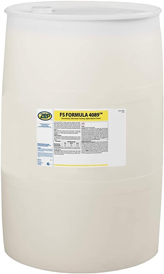 Zep FS FORMULA 4089 High Foaming Chlorinated Caustic Food Equipment Cleaner 55 Gallon 246585 (Business ONLY, Delivered VIA Truck) 1 Drum