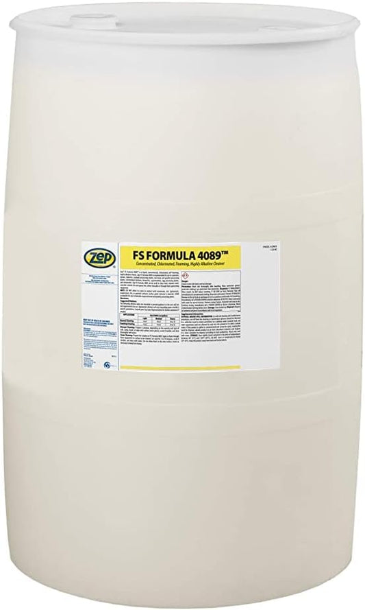 Zep FS FORMULA 4089 High Foaming Chlorinated Caustic Food Equipment Cleaner 55 Gallon 246585 (Business ONLY, Delivered VIA Truck) 1 Drum