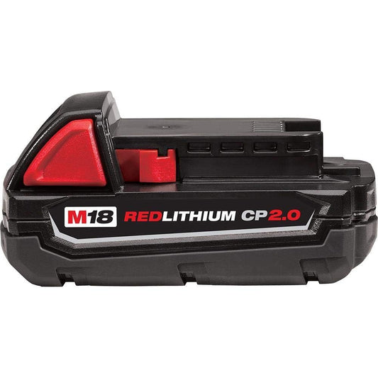 MILWAUKEE ELECTRIC TOOL 48-11-1820 Red Lithium 2.0 Compact Battery Pack, 3.3" x 6" x 5.6"