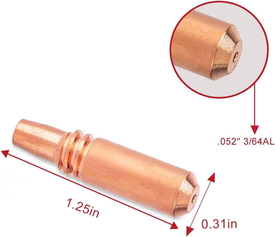 Contact Tips 206189 .052" 3/64AL Fits Miller Spoolmatic 15A 30A Pro Spool gun & XR Series Welding Gun Consumables 40PK