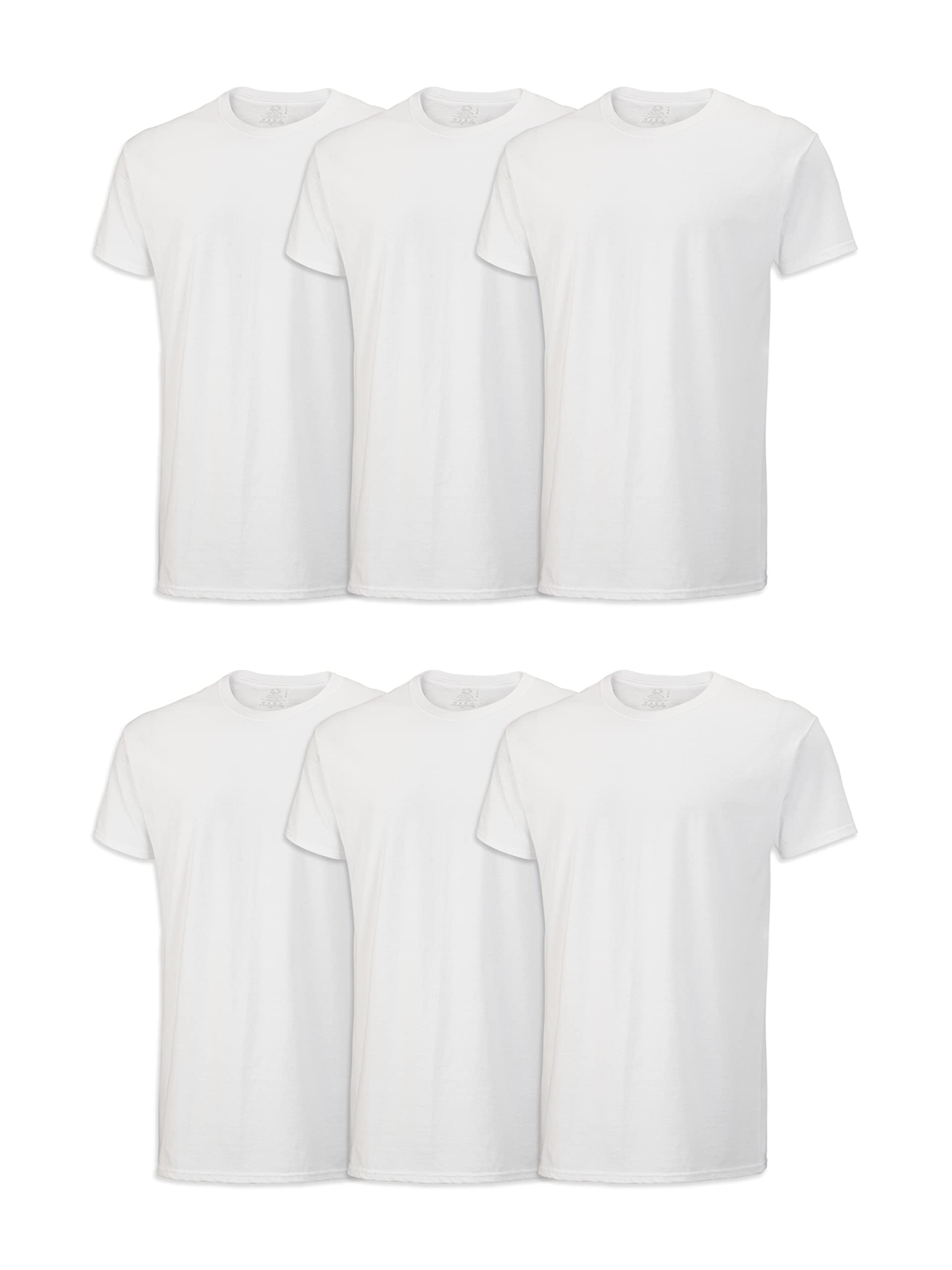 Fruit of the Loom Men's Undershirts, Moisture Wicking & Tag Free, Short Sleeve Crew T-Shirts