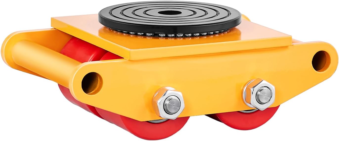 VEVOR 4PCS Machinery Skates Dollies, 17,637 lb Heavy Duty Equipment Moving Skates with 4 PU Wheels, 360° Rotation Non-Slip Cap, Low-Profile Industrial Mover Rollers for Factory, Warehouse, Workshop
