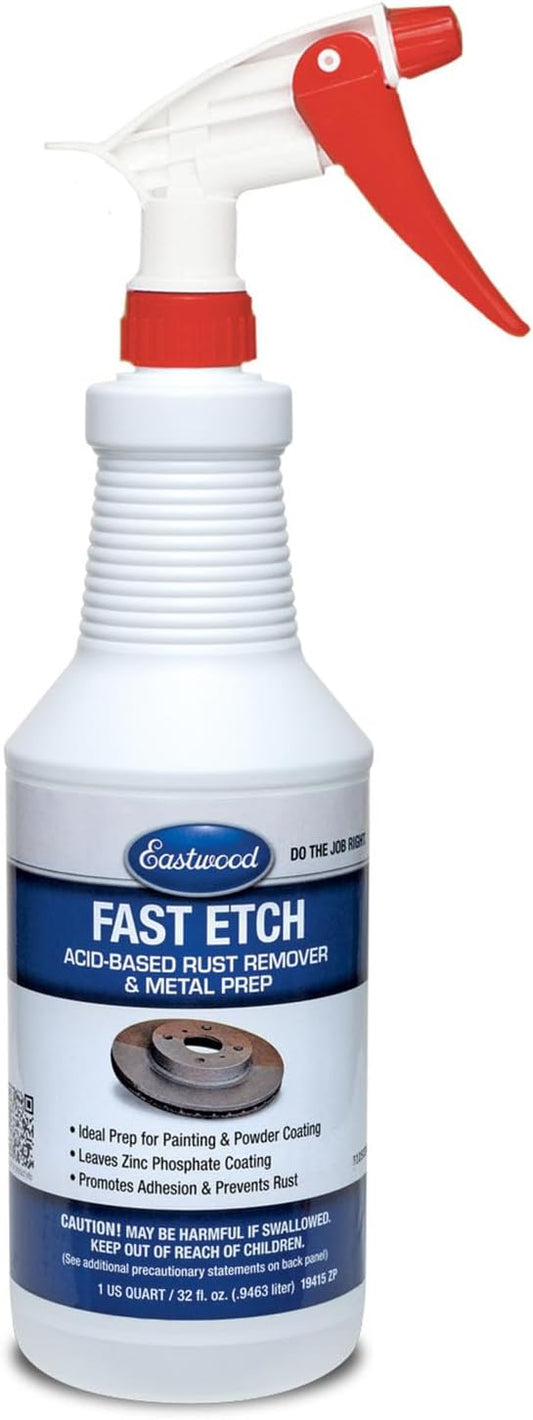 Eastwood Fast 1-Step Etch Rust Remover with Pump Painting Powder Coating 32 oz