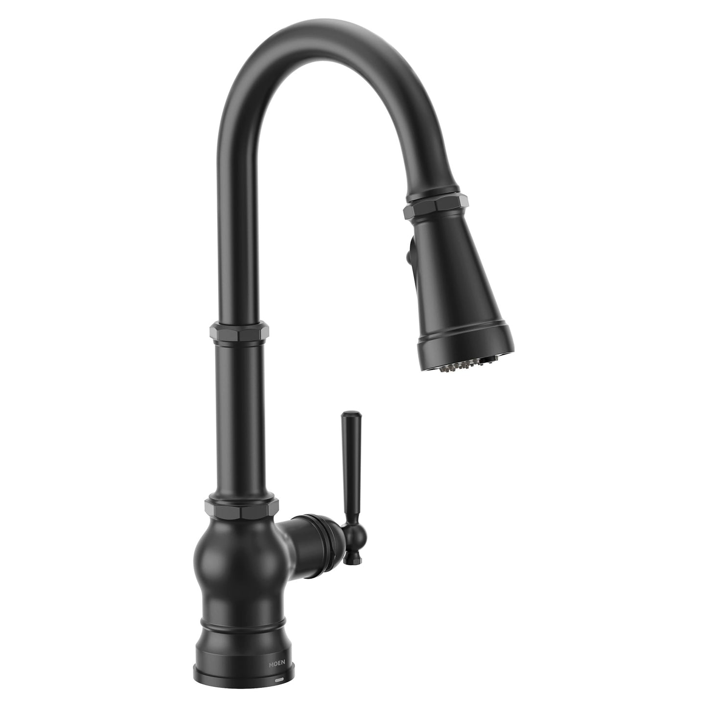Moen Paterson Matte Black Smart Faucet Touchless Pull-Down Sprayer Kitchen Faucet with Voice and Motion Control, S75003EV2BL