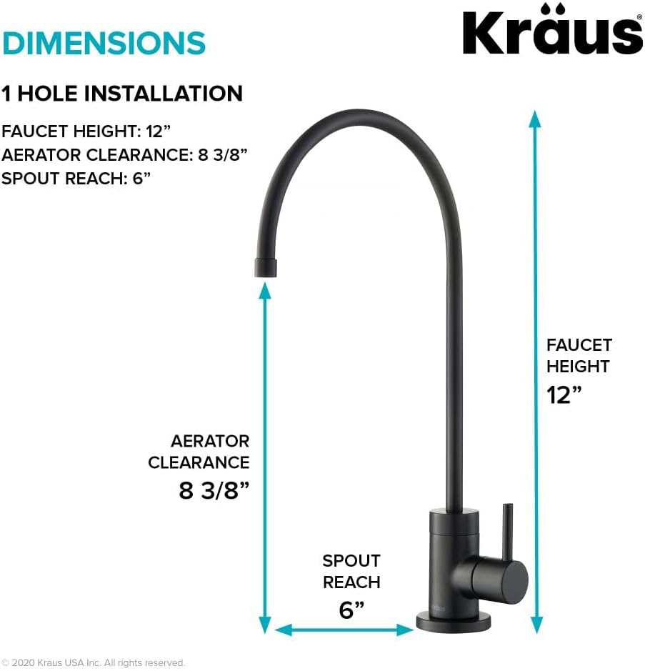 KRAUS Purita 100% Lead-Free Kitchen Water Filter Faucet in Matte Black, FF-100MB