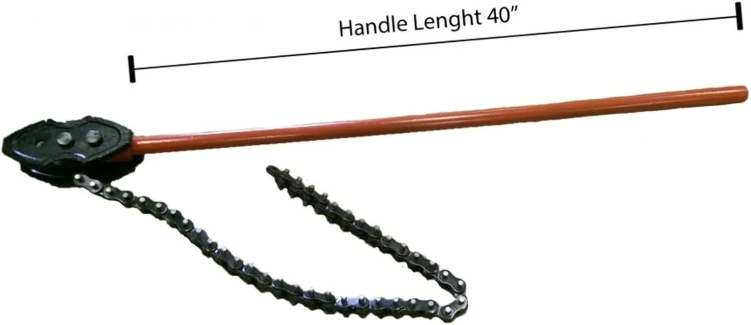 HYDRAFORE Heavy Duty Chain Pipe Wrench Gripping Pipe Diameter 10'', Handle 40'' WT-2094