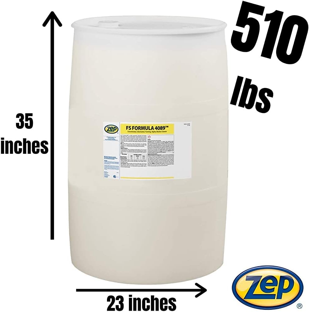 Zep FS FORMULA 4089 High Foaming Chlorinated Caustic Food Equipment Cleaner 55 Gallon 246585 (Business ONLY, Delivered VIA Truck) 1 Drum