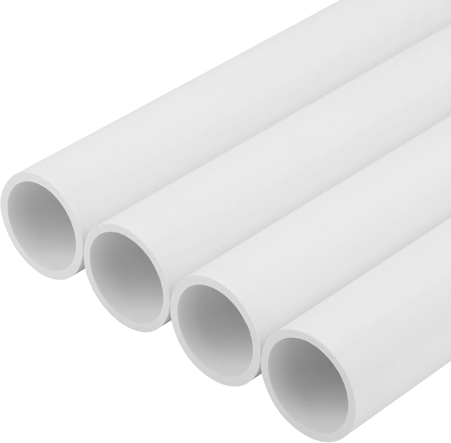 4Pcs 1-1/2 Inch PVC Pipe 17" Long White Sch40 Industrial PVC Pipes for Home DIY, Greenhouse, Garden, Farm, Workshop, Furniture Grade(1.50" x 17"L)