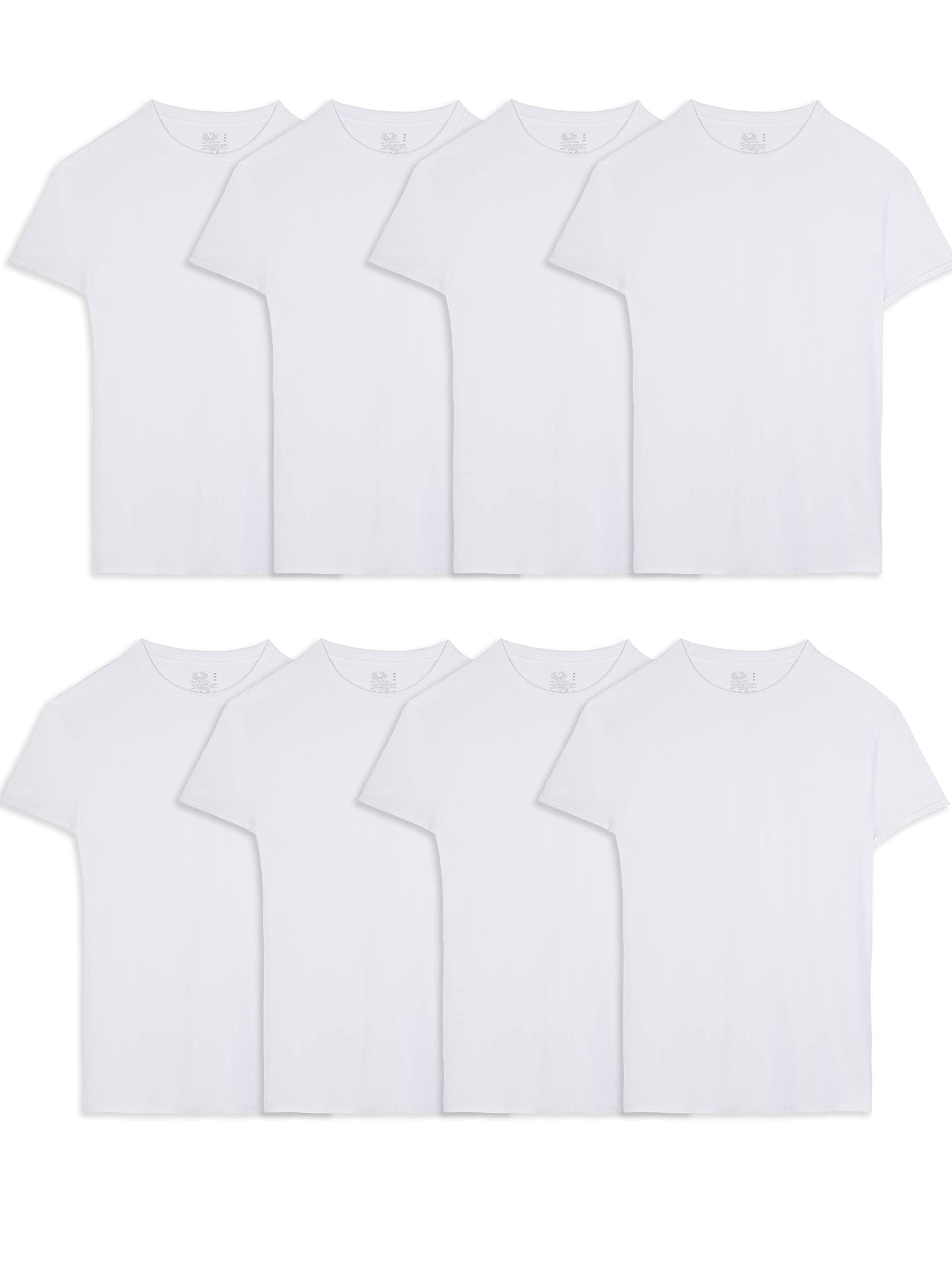 Fruit of the Loom Men's Undershirts, Moisture Wicking & Tag Free, Short Sleeve Crew T-Shirts