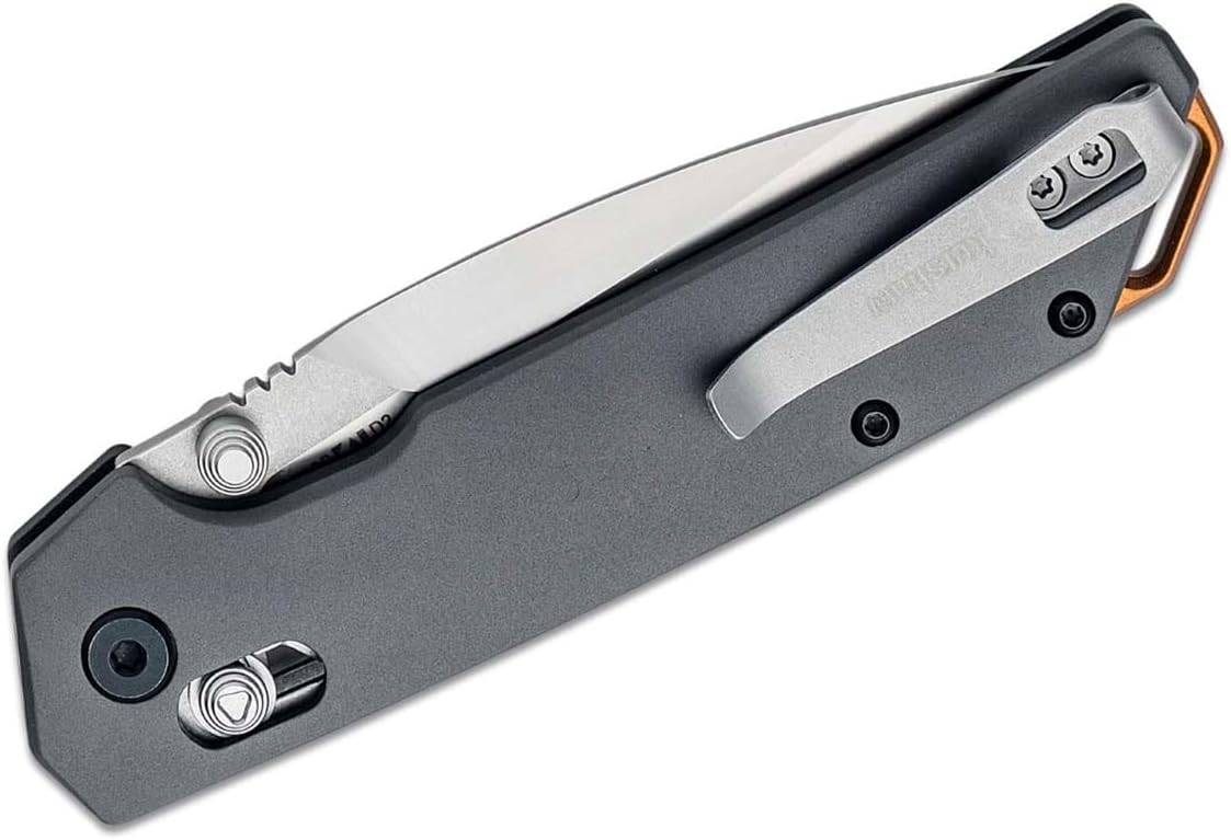 Kershaw Iridium Reverse Tanto Folding Pocket Knife, Sleek 3.4 inch D2 Steel Blade, DuraLock Locking Mechanism, Aluminum Handle, Designed in the USA