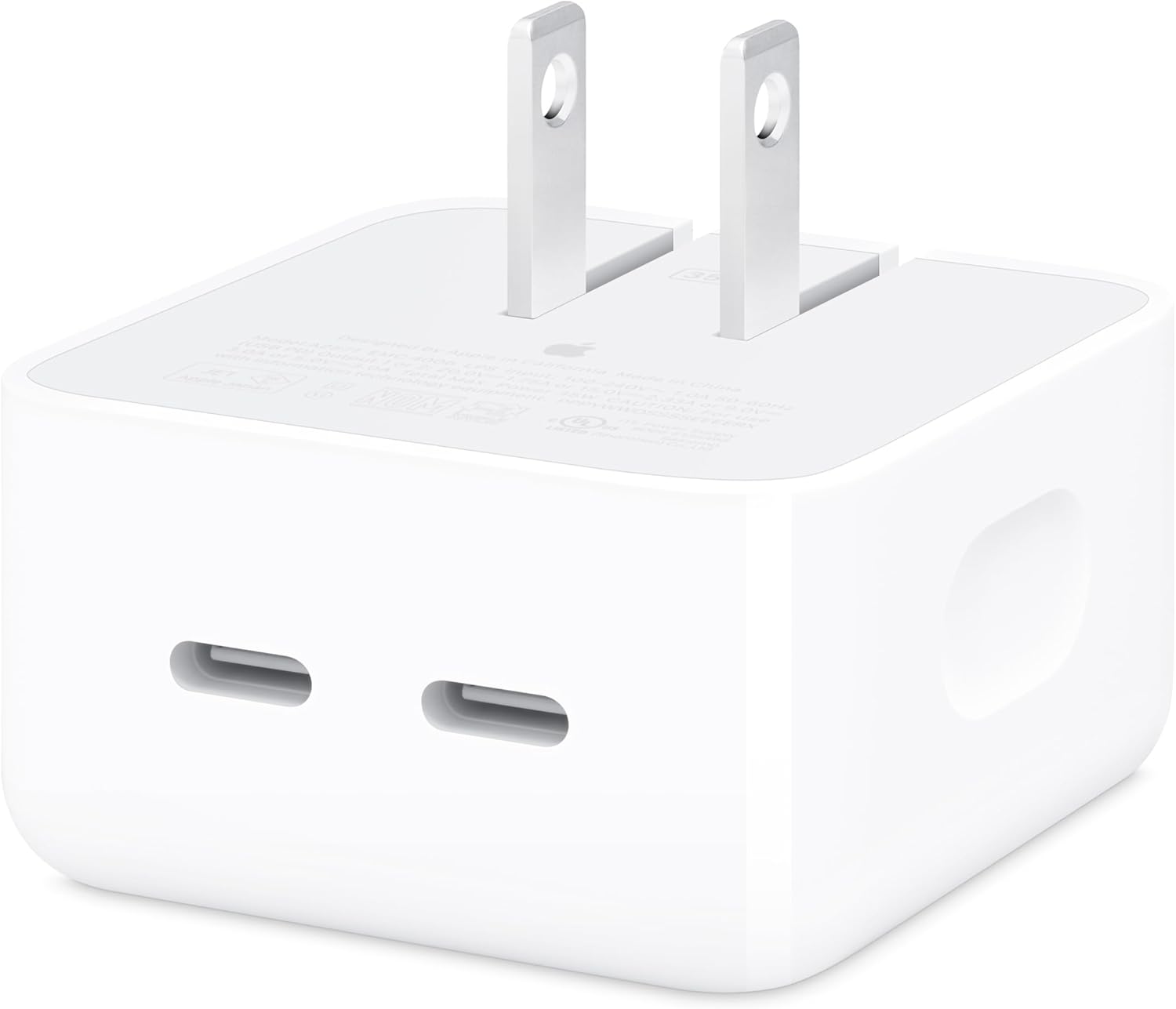 Apple 35W Dual USB-C Port Compact Power Adapter: Fast and Convenient Charging, Type C Wall Charger