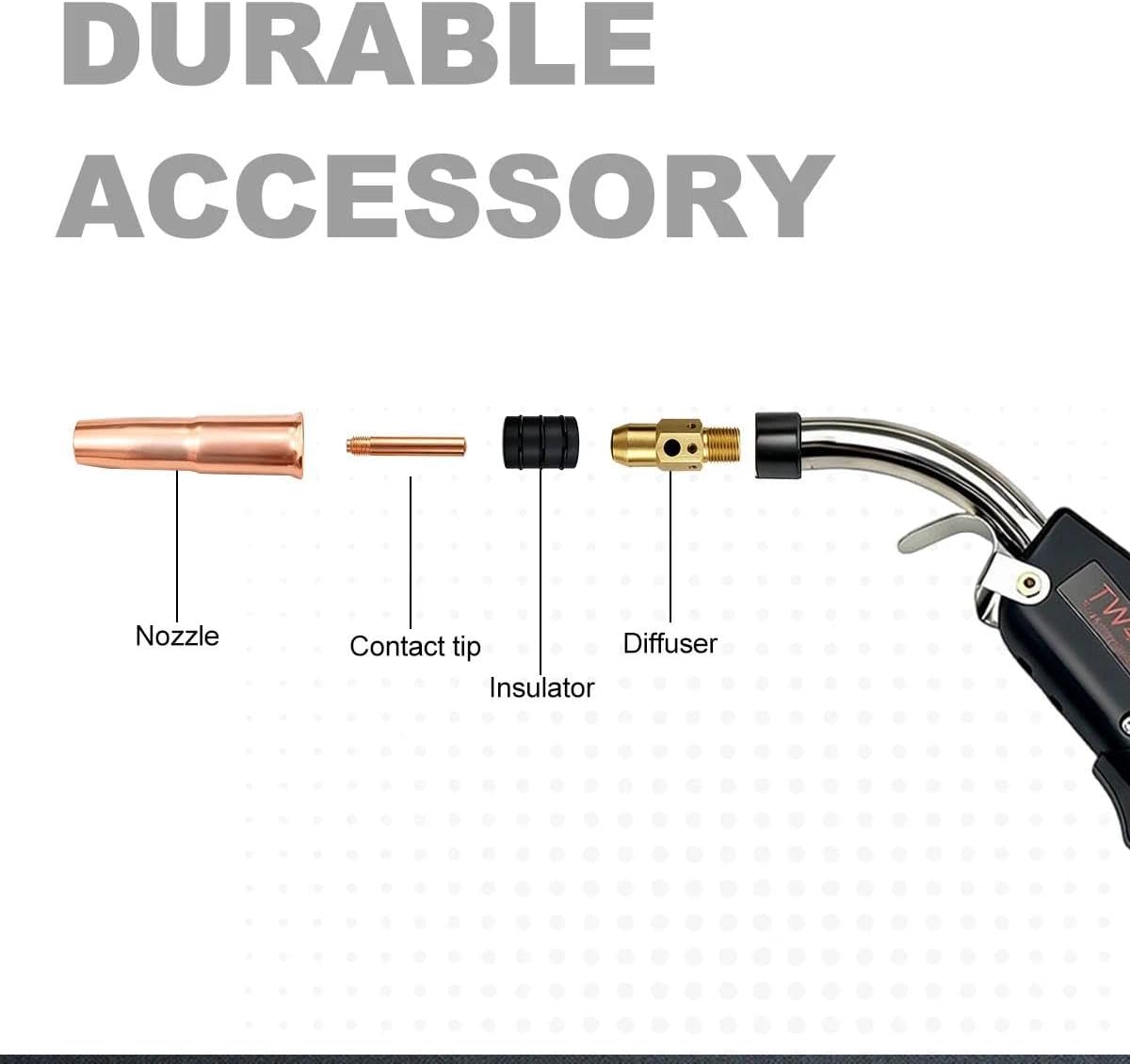 Havey Duty Mig Welding Gun 400A 15' Replacement for Tweco #4 fits Miller Mig Welder (15ft 400A Mig gun for Miller adapter)