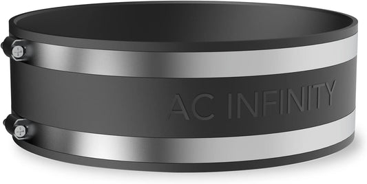 AC Infinity Noise Reduction Clamp 8-Inch, Duct Coupler with Stainless Steel Clamps, Flexible Rubber Coupling for Inline Fans and Carbon Filters in Growing and HVAC