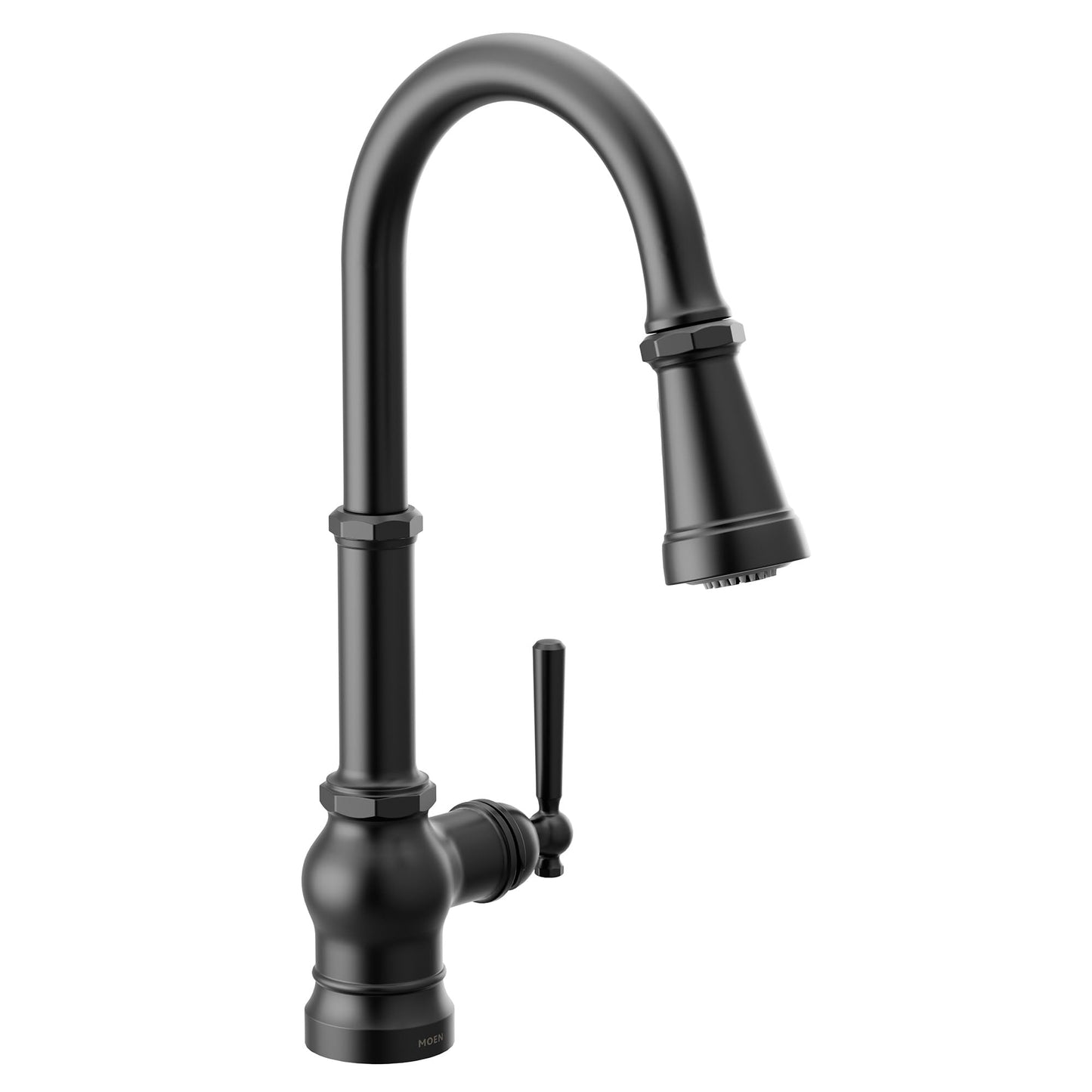 Moen Paterson Matte Black Smart Faucet Touchless Pull-Down Sprayer Kitchen Faucet with Voice and Motion Control, S75003EV2BL