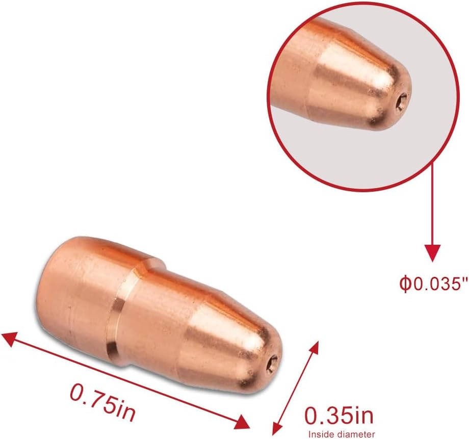 10PK VTS35 MIG Welding Gun Contact Tip .035" fits Tweco Fusion 140 180 220 250 1110-1310 Velocity Light Duty MIG Welding Contact Tip, .035" Wire Size