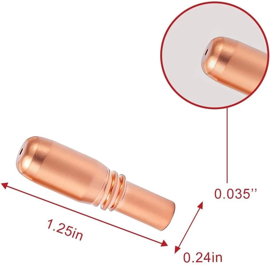 25pcs .035(0.9mm) Contact Tip For Bernard Acculock-S T-A035CH Used With New Miller MDX-250 Gun D-MA250 Gas Diffuser