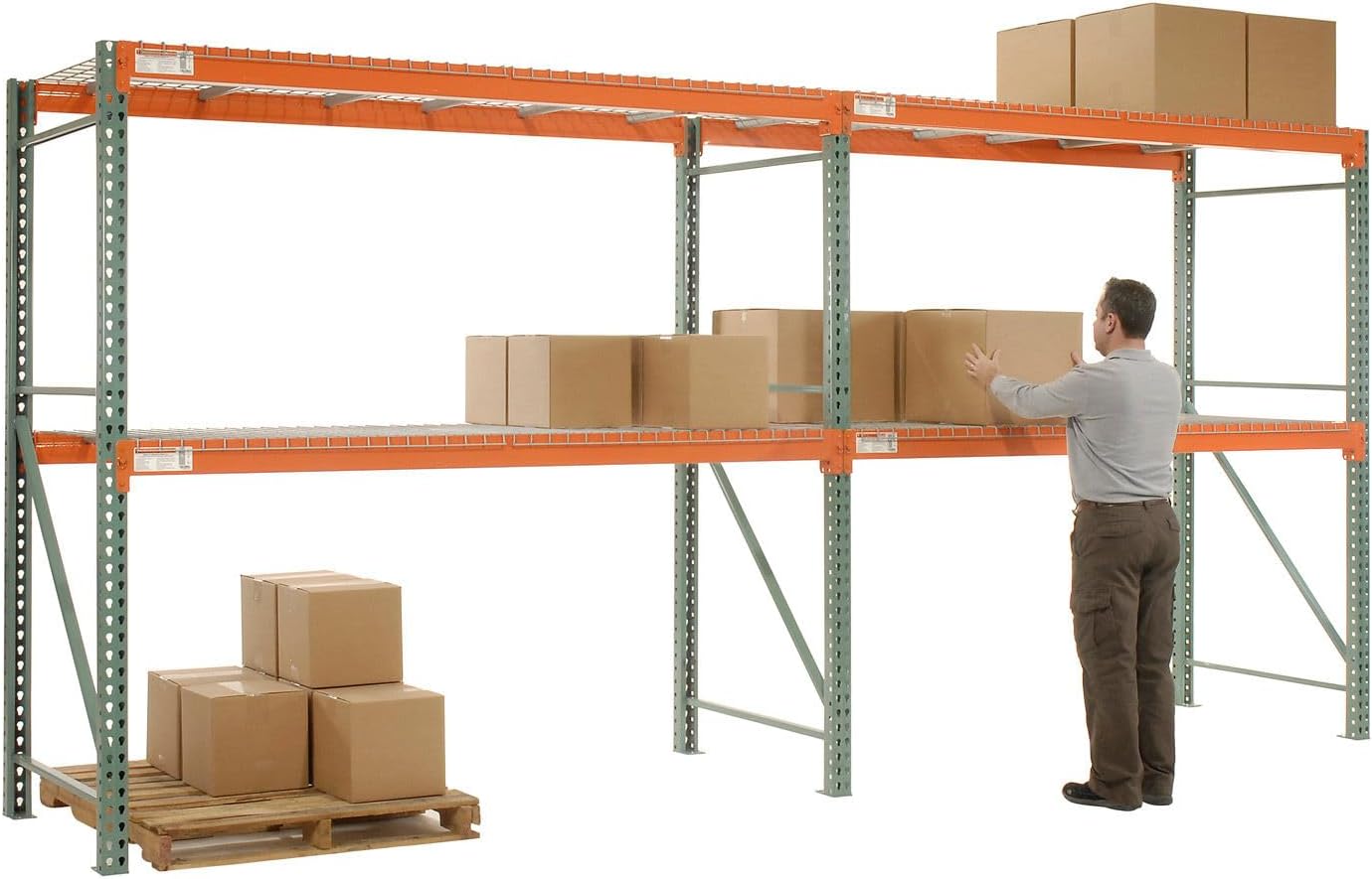 Global Industrial Teardrop Pallet Rack Add-On 120" W x 48" D x 120" H