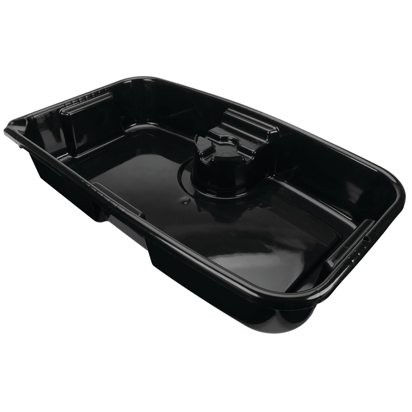 Performance Tool W4077 16-Quart Oil Drain Container, Deep Drain Well, Integrated Handle, Sealing Rubber Gaskets, Black