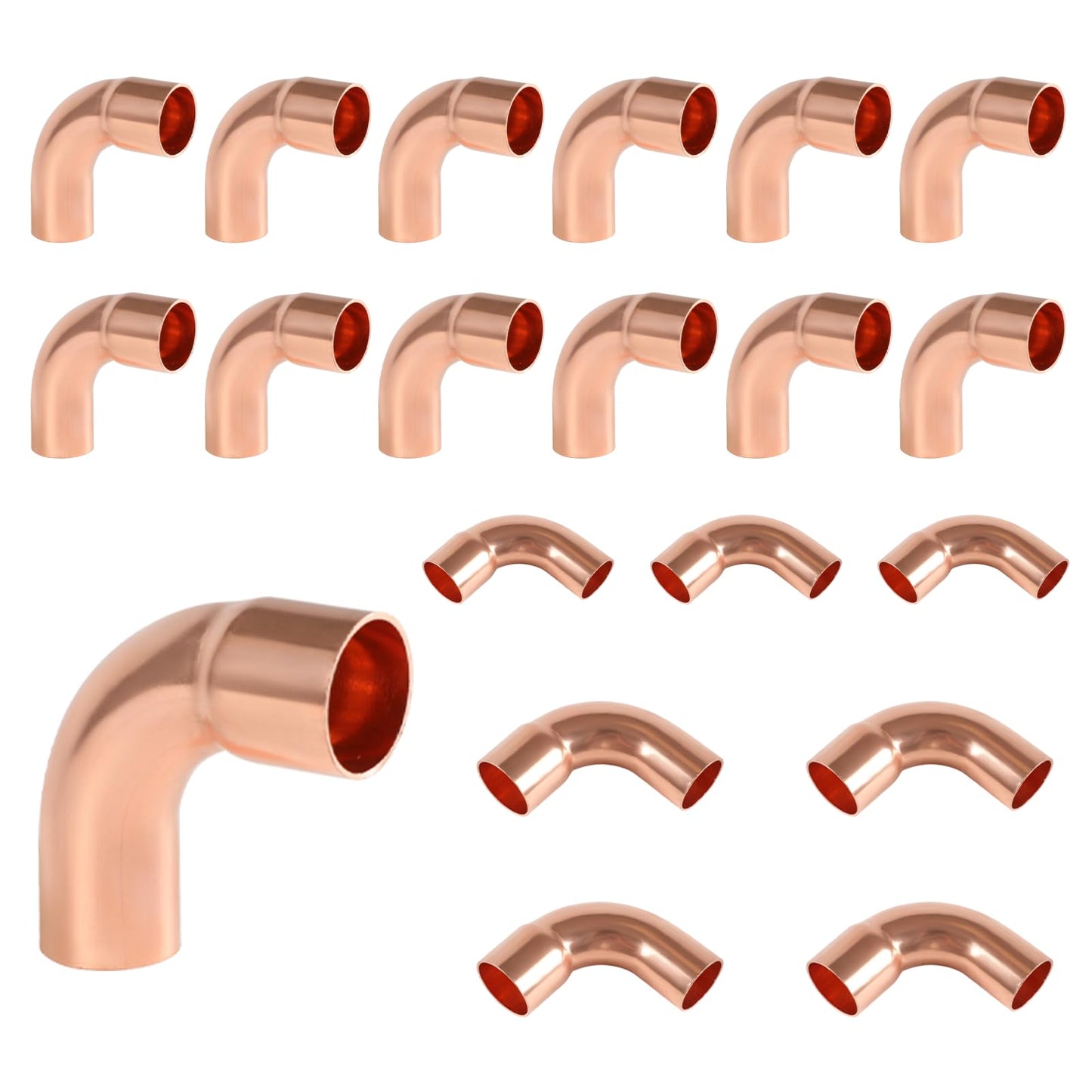 50-Pack EFIELD 1-1/2" FTG x 1-1/2" Copper Long Radius 90° Street Elbow Copper Fitting,(COPPER142-50PCS)