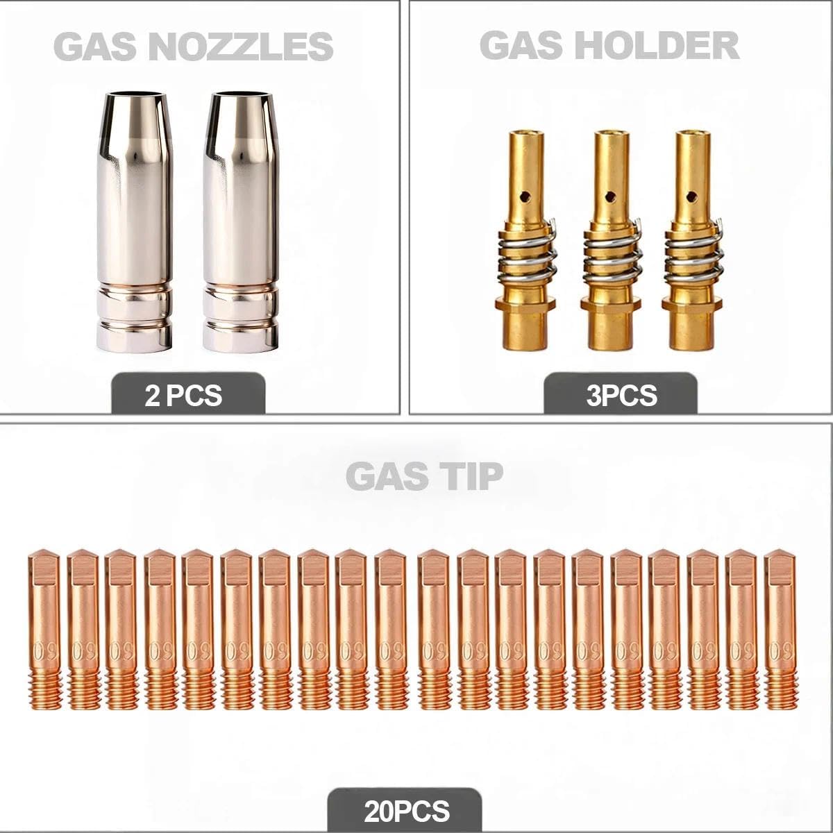 15AK Contact tip Nozzle .035 Parts kit fits Vulcan OmniPro 220 MIGMax 140 215 63616 63617 Welder & Titanium Unlimited 200 MIG170 / MIG140 57862 64804 64805 64806 Welder,25PK