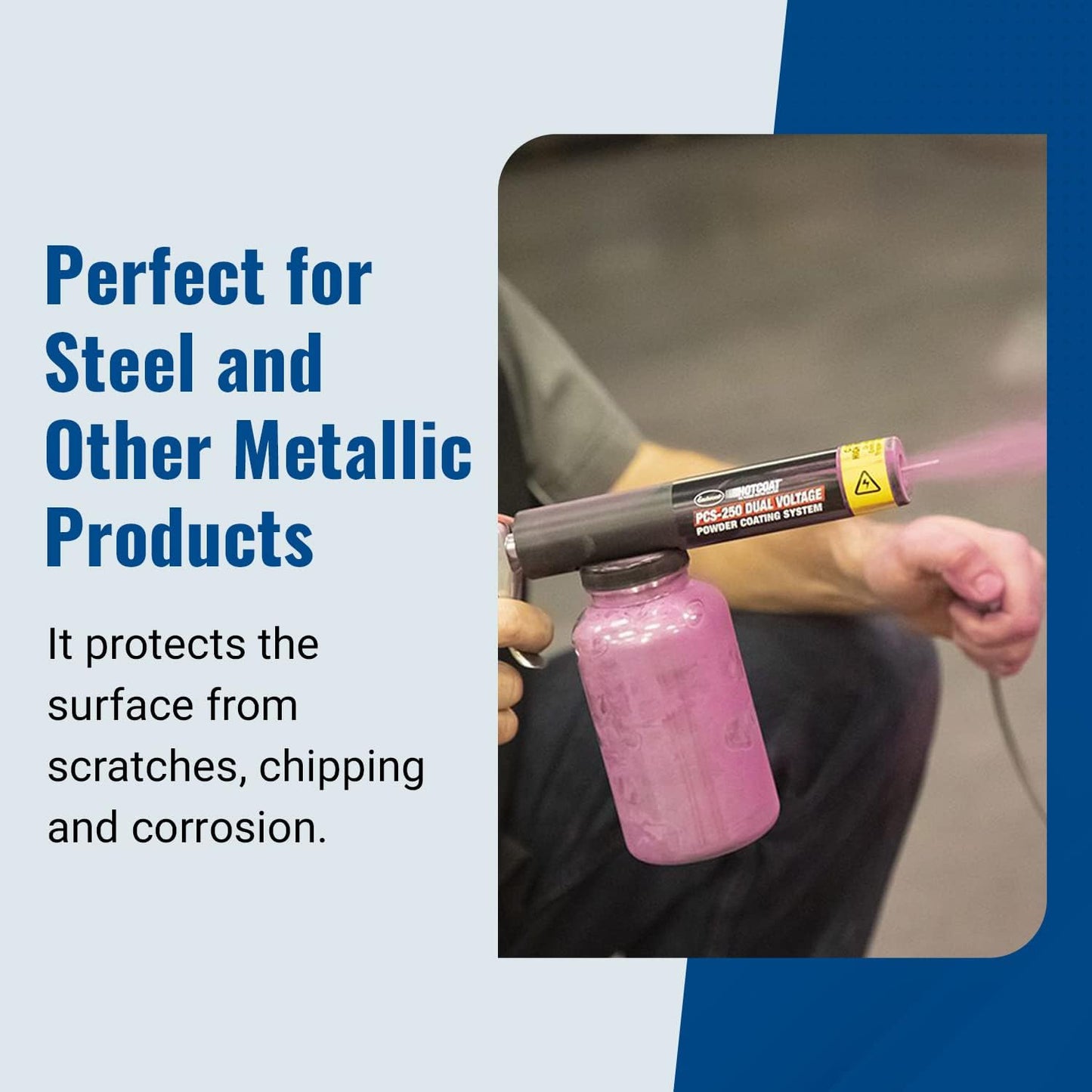 Eastwood Hotcoat PCS-250 Powder Coating System | Innovative Dual Voltage with Minimal Overspray and Larger Ground Clamp | Powder Coating Machine with Clear Bottle