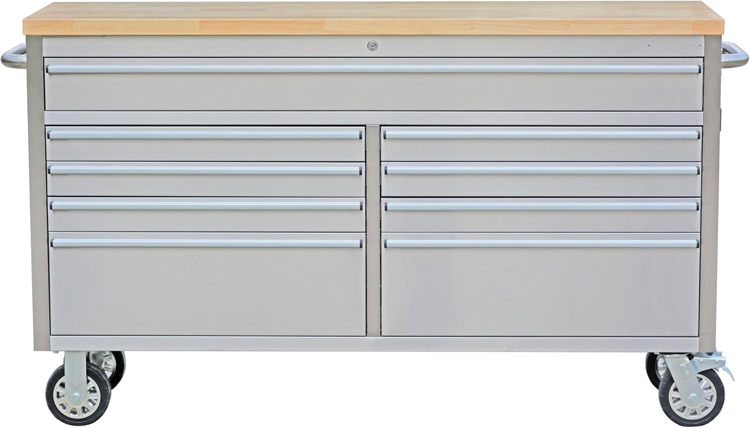 61 in Tool Chest, Tool Box Mobile 9 Drawers Storage Rolling Cabinet with Wheels Lock Key Locking System Drawer Liners for Garage Warehouse Repair Shop