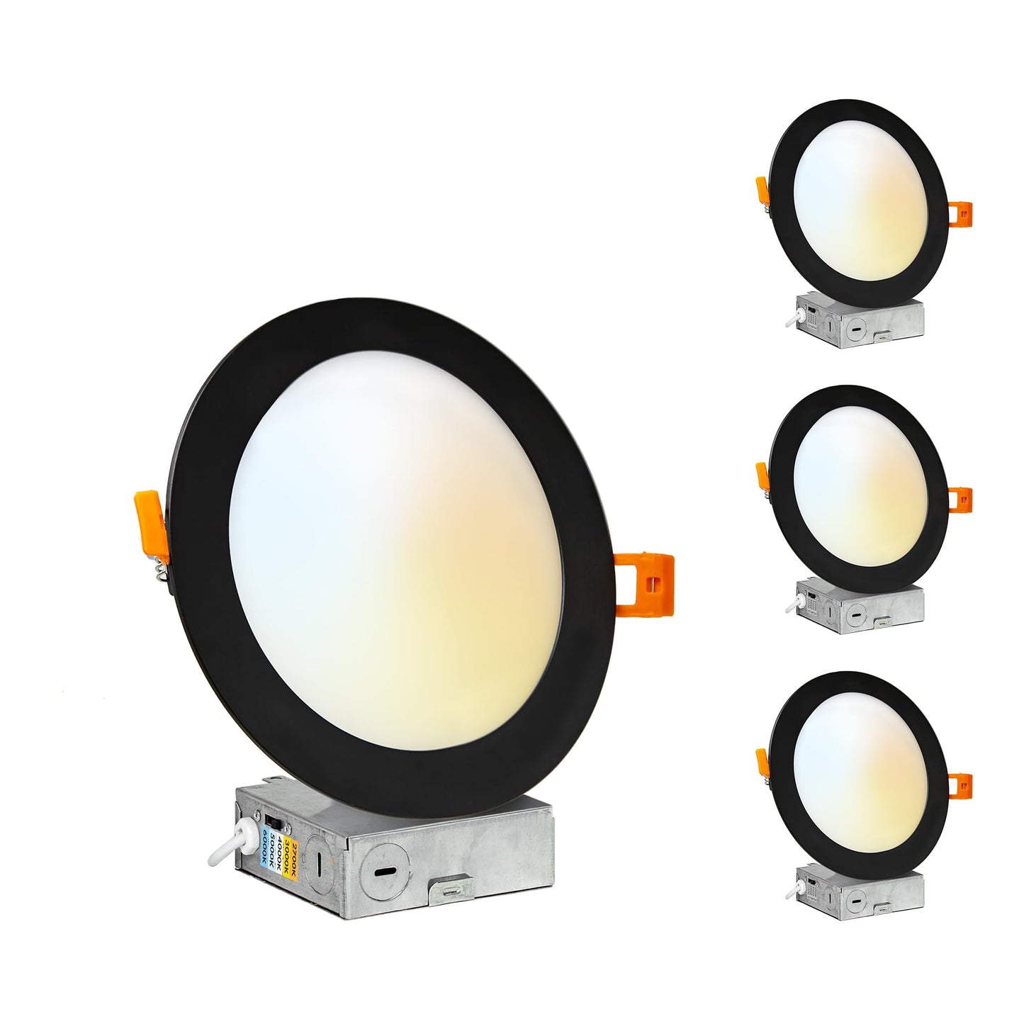 PROCURU Professional 24-Pack 6-Inch 2700K-6000K 5CCT 12W LED, Baffle Style, Heavy Duty Ultra-Thin Recessed Ceiling Slim Downlight, Dimmable, White Trim (VSB65W-24P)