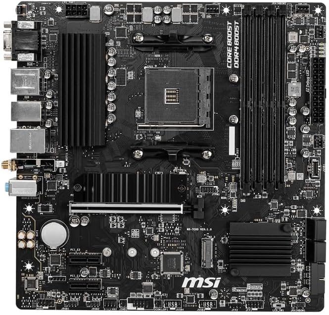 MSI B550M PRO-VDH WiFi ProSeries Motherboard (AMD Ryzen 5000, AM4, DDR4, PCIe 4.0, SATA 6Gb/s, M.2, USB 3.2 Gen 1, Wi-Fi, Bluetooth, D-SUB/HDMI/DP, Micro-ATX)