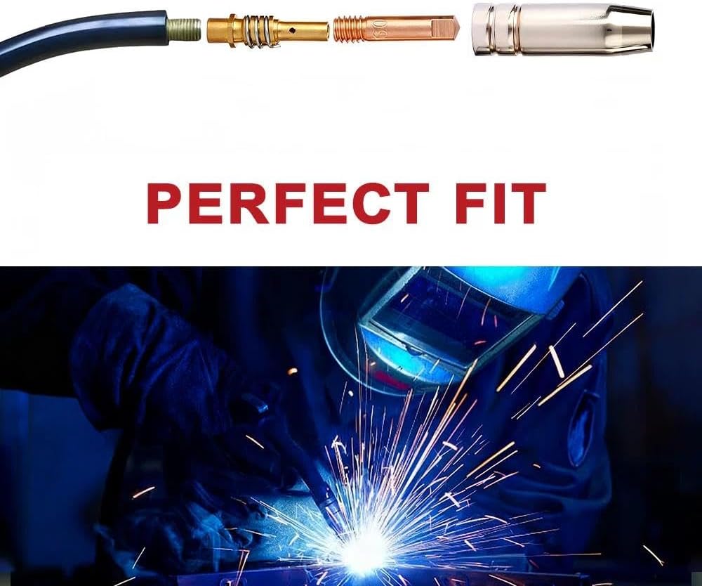 15AK Contact tip Nozzle .035 Parts kit fits Vulcan OmniPro 220 MIGMax 140 215 63616 63617 Welder & Titanium Unlimited 200 MIG170 / MIG140 57862 64804 64805 64806 Welder,25PK