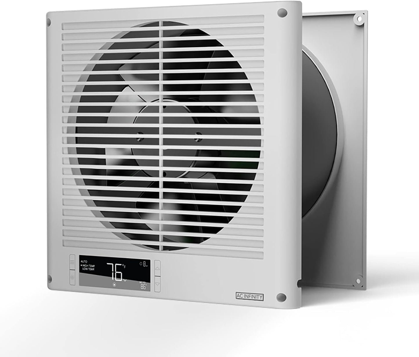 AC Infinity Room to Room Fan 8”, Two-Way Reversible Airflow Through-the-Wall Fan with Temperature Controller, Quiet Precise 10-Level Speeds for In-Wall Kitchen, Laundry Room, and Workshops
