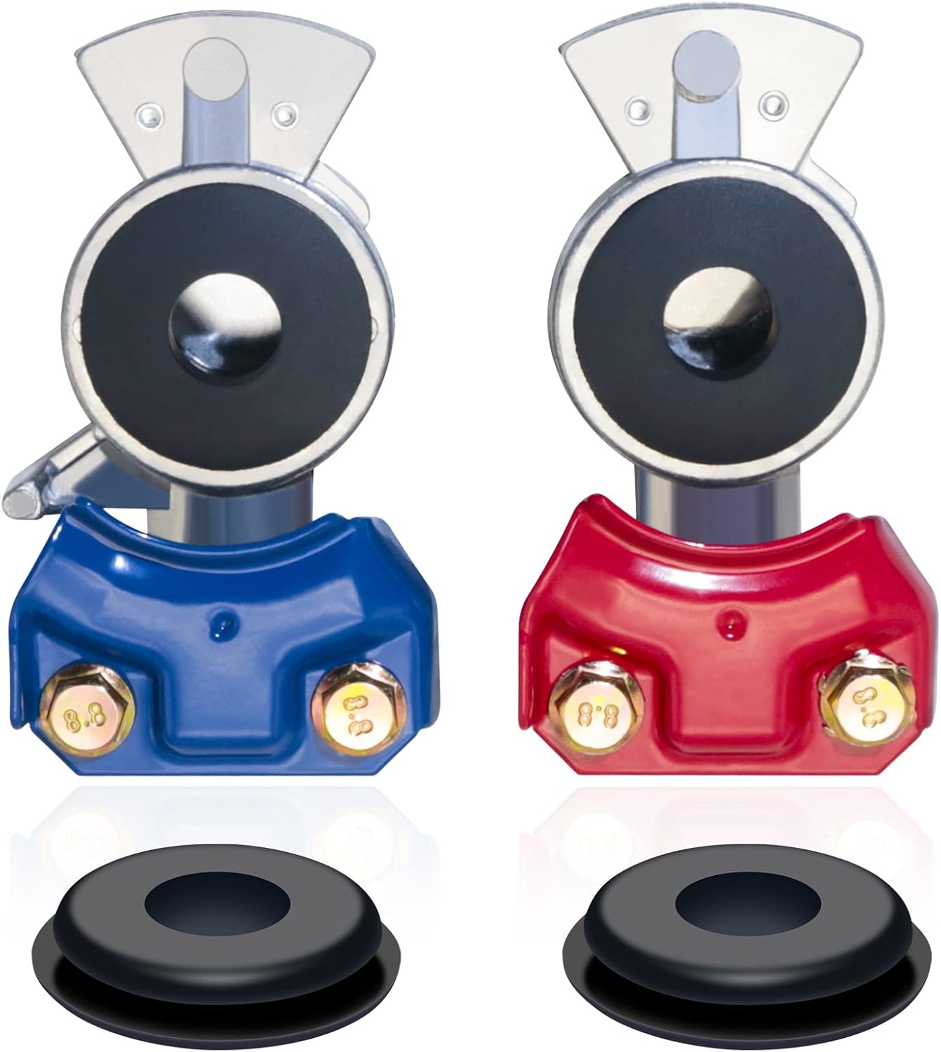 Universal Glad Hands for Semi Trailers, Airline Brake Gladhands for Tractor Trailer, with Extra 2pcs Replaced Glad Hand Seals