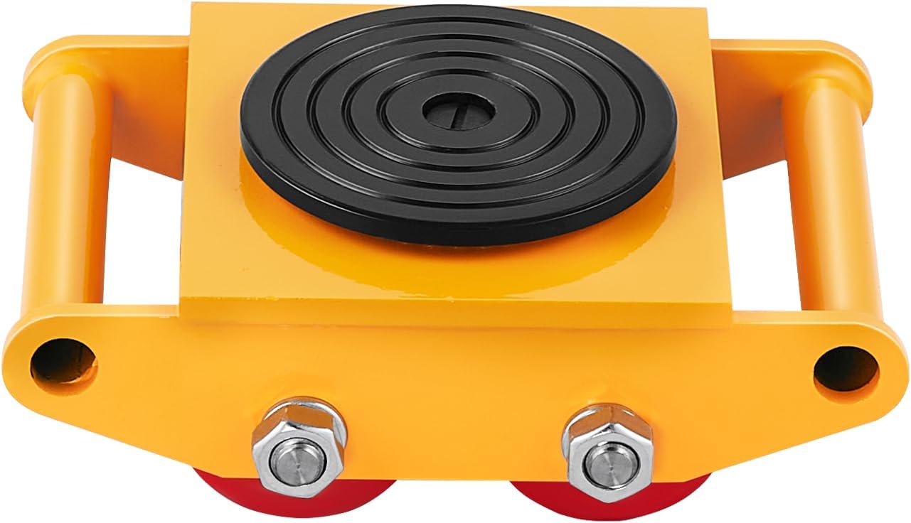 VEVOR 4PCS Machinery Skates Dollies, 17,637 lb Heavy Duty Equipment Moving Skates with 4 PU Wheels, 360° Rotation Non-Slip Cap, Low-Profile Industrial Mover Rollers for Factory, Warehouse, Workshop