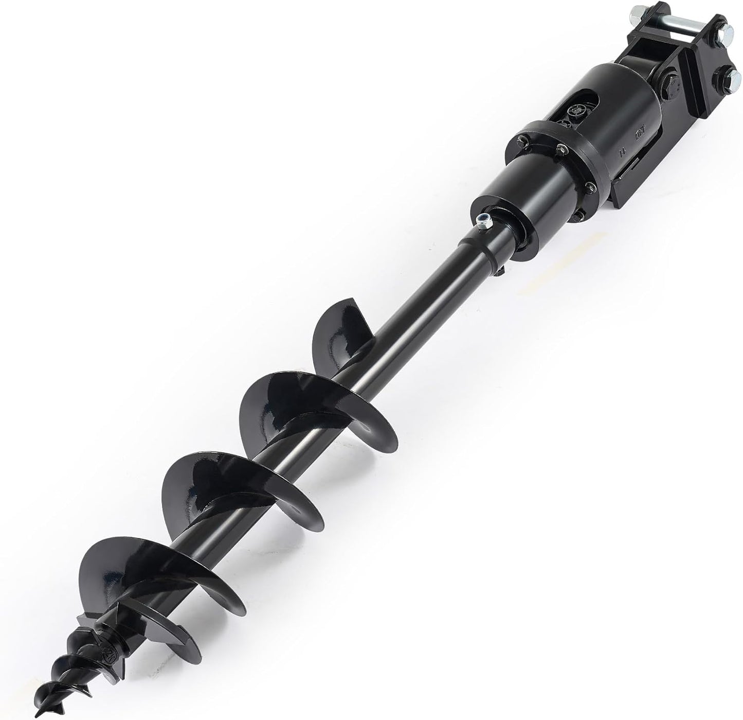 AHM Auger Drill Attachment for Mini Excavator, Hydraulic Mini Excavator Attachment with 2 Hydraulic Hoses, 8" Diameter 47" Depth, Mini Excavator Earth Auger Drive for Drilling Digging Planting