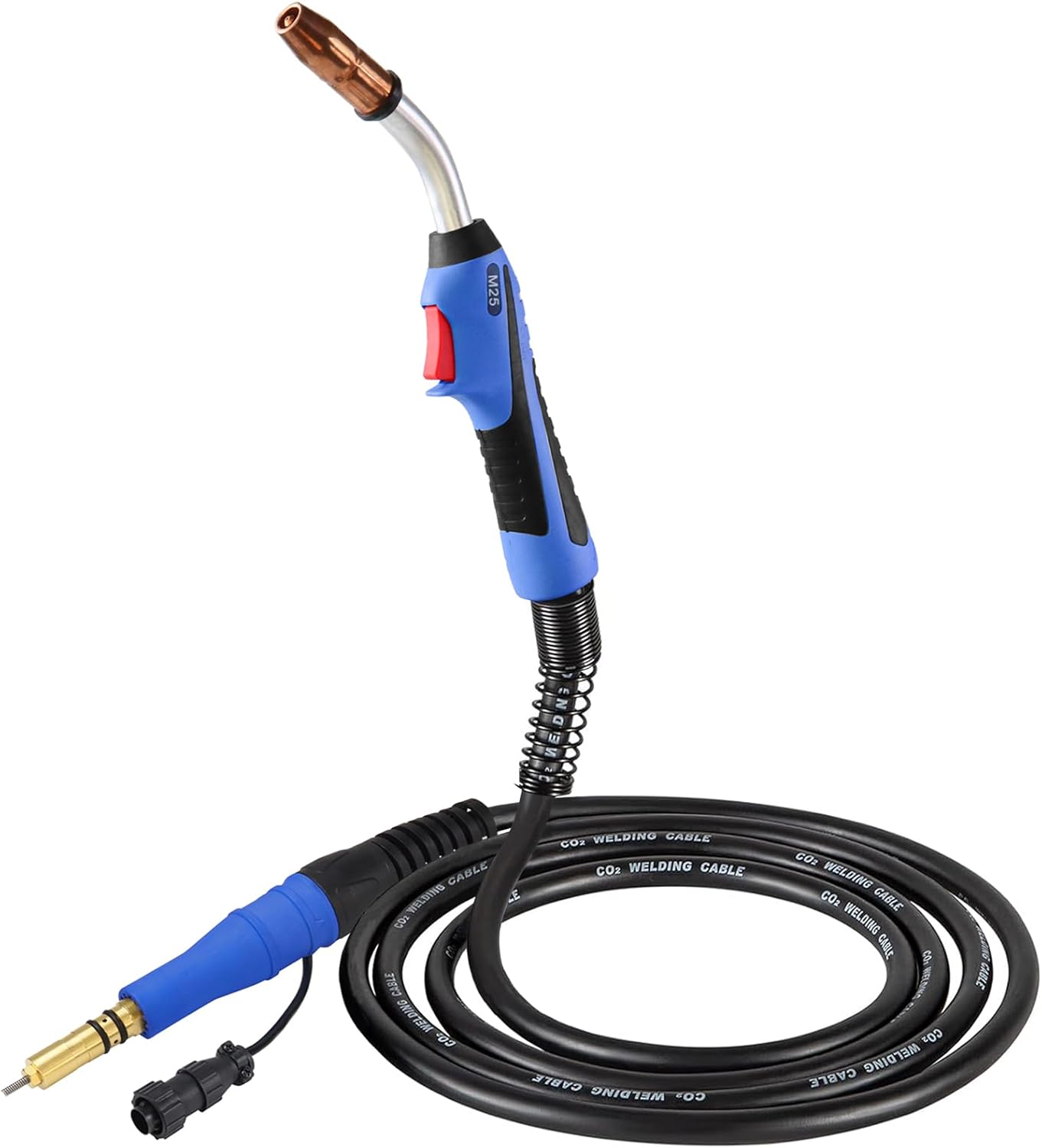 MIG Welding Gun Torch Stinger fits Miller M25 M-25 169598 Millermatic 200 210 212 250 250X 251 252 250Amp 15ft Miller Welder Replacement with MIG Welding Gun Kit .030" .035" 45" Tip-Nozzle-Diffuser