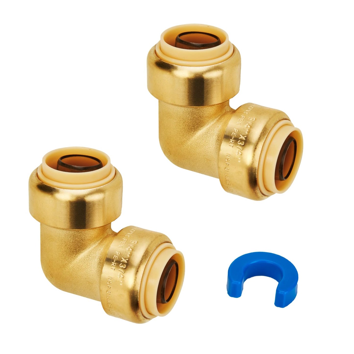 SUNGATOR 1/2 Inch Tee, Push Pex Tee Plumbing Fittings 1/2 Inch, No Lead Brass Push-to-Connect T Plumbing Fittings for PEX Pipe, Copper, CPVC, with 1 Disconnect Clip, Pack of 12