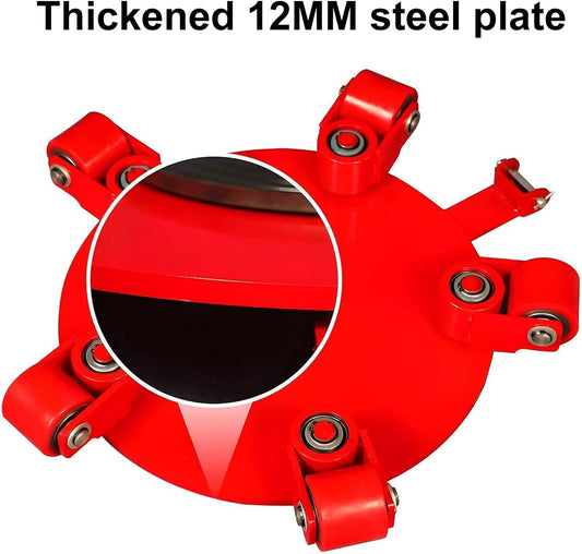 Machinery Skate Dolly, 22000lbs Heavy Duty Industrial Moving Equipment with 360° Rotation and 4 Rollers, Polyurethane Wheels