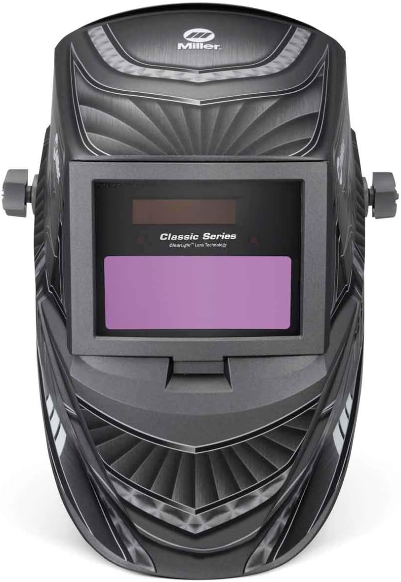 Miller 288519 Classic Series Auto Darkening Welding Helmet with ClearLight Lens, Metal Matrix