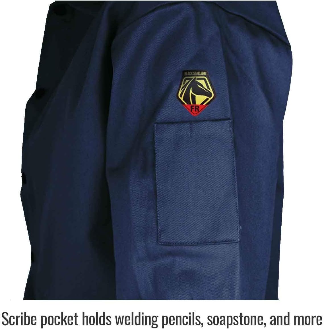 Black Stallion FN9-30C 30" 9oz. Navy FR Cotton Welding Jacket