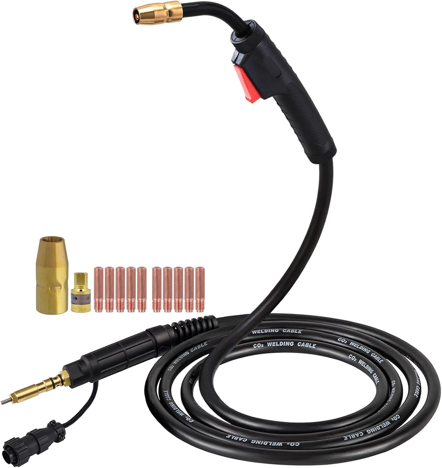 MIG Welding Gun Torch fits Hobart 245926 Hobart Handler 190/210/210MVP Mig Welders Parts,100A 15ft Hobart Welder Replacement Hobart H100S4-10 245926 with .030" .035" Tip-Nozzle-Diffuser