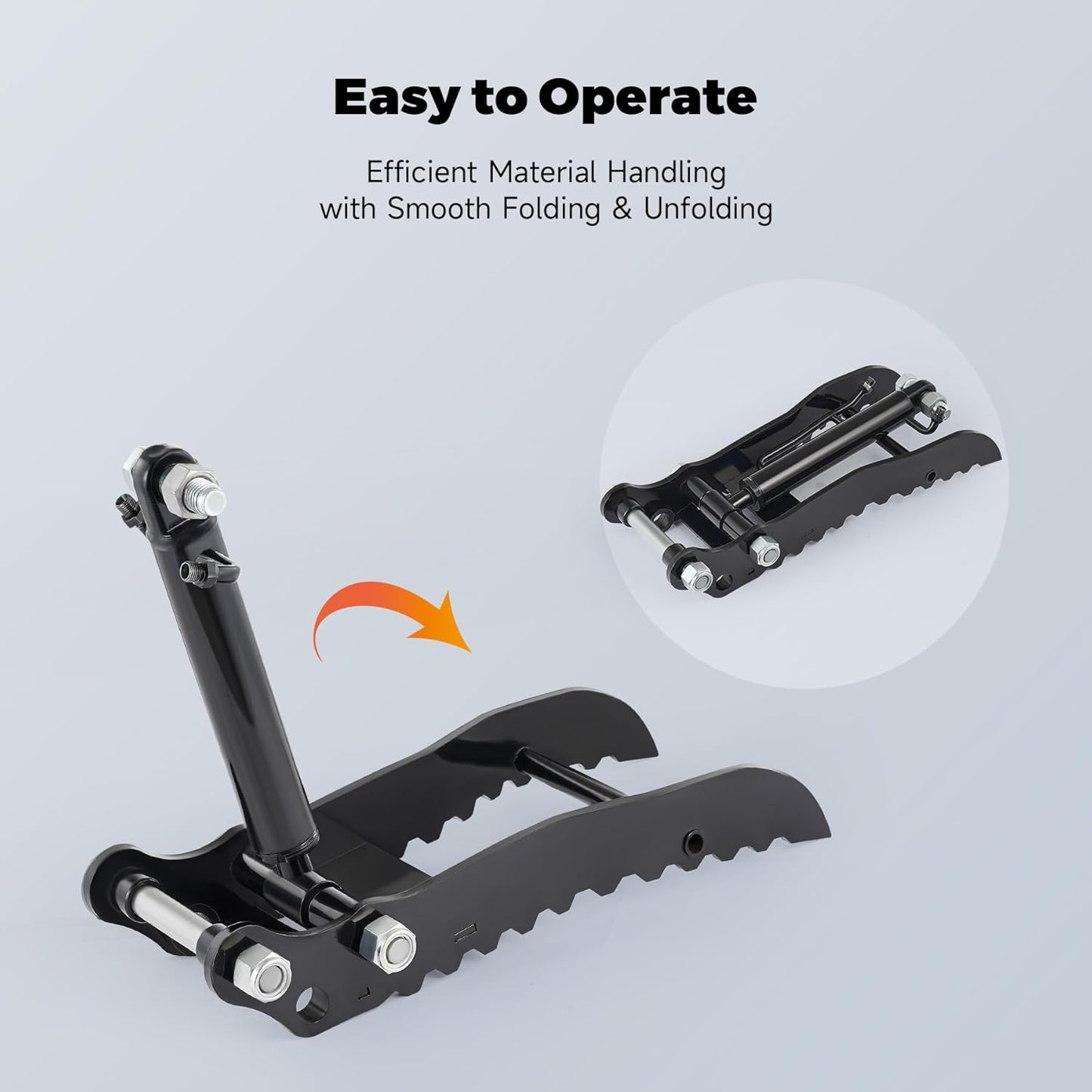 AHM Hydraulic Thumb Clip Attachment, 1-Hole Excavator Thumb Clip with 2 Hydraulic Hoses for Mini Excavators Small Diggers up to 2 Tons, Mini Excavator Attachment for Picking up Logs, Rocks and Debris