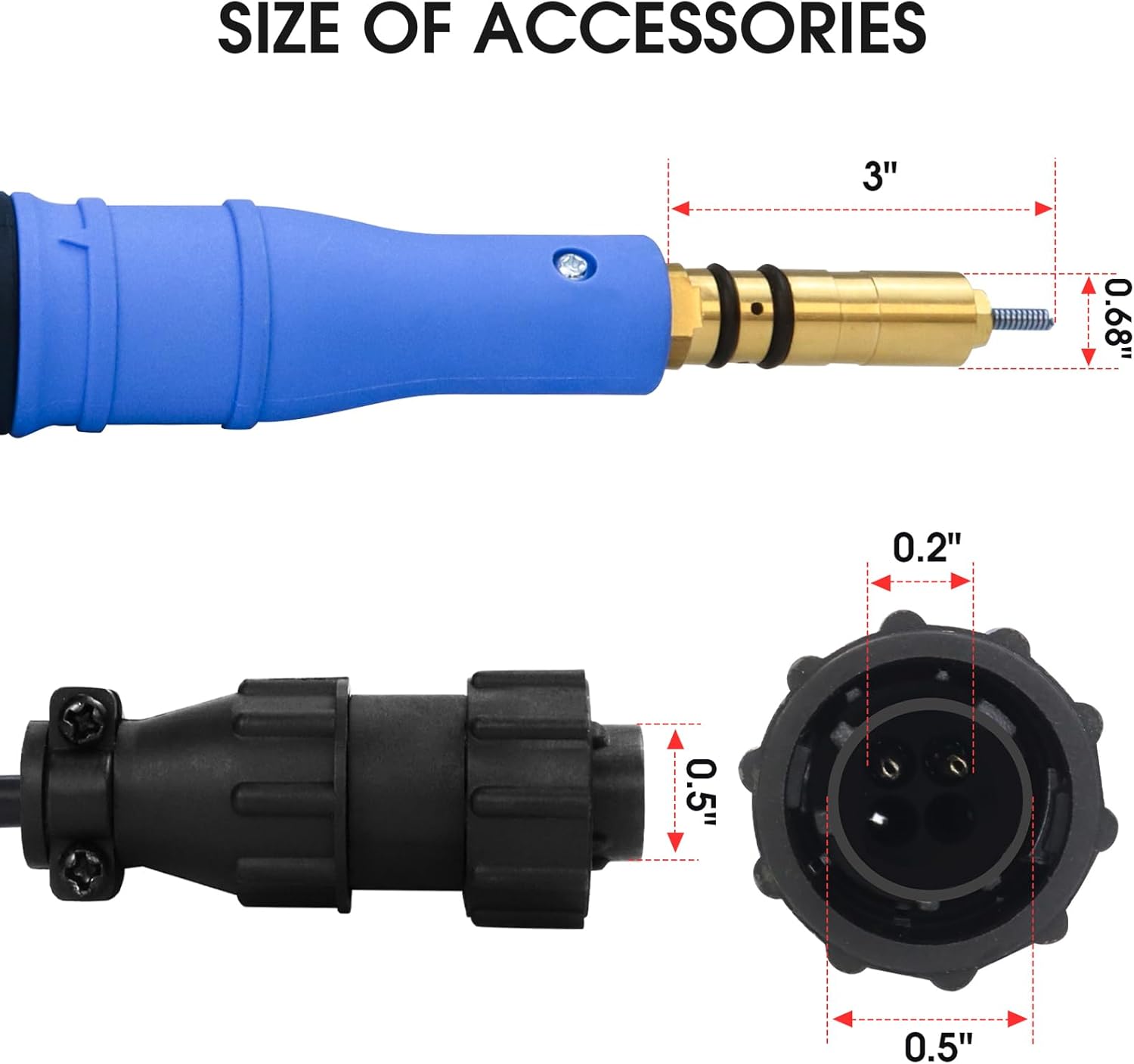 MIG Welding Gun Torch Stinger fits Miller M25 M-25 169598 Millermatic 200 210 212 250 250X 251 252 250Amp 15ft Miller Welder Replacement with MIG Welding Gun Kit .030" .035" 45" Tip-Nozzle-Diffuser