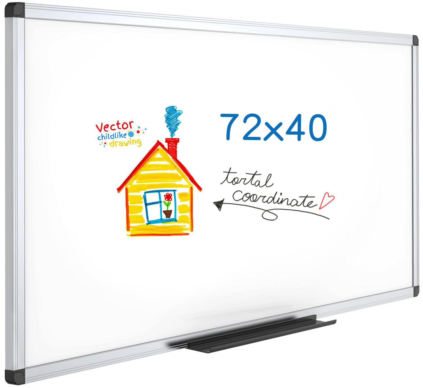 VIZ-PRO Dry Erase Board/Magnetic Whiteboard, 72 x 48 Inches, Large Wall Mounted Board for School Office and Home 6' x 4'